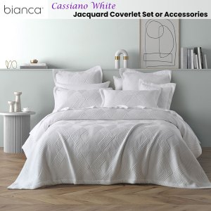 bianca cassiano white polyester jacquard coverlet set single/double bianca cassiano white polyester jacquard coverlet set single/double