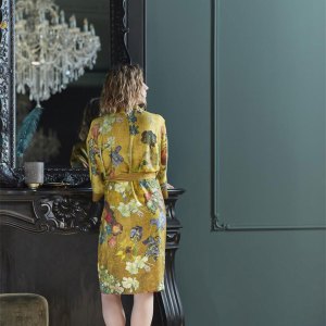 bedding house van gogh partout des fleurs gold kimono bath robe small/medium