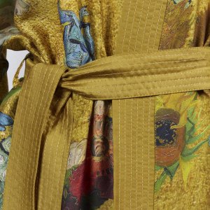 bedding house van gogh partout des fleurs gold kimono bath robe small/medium