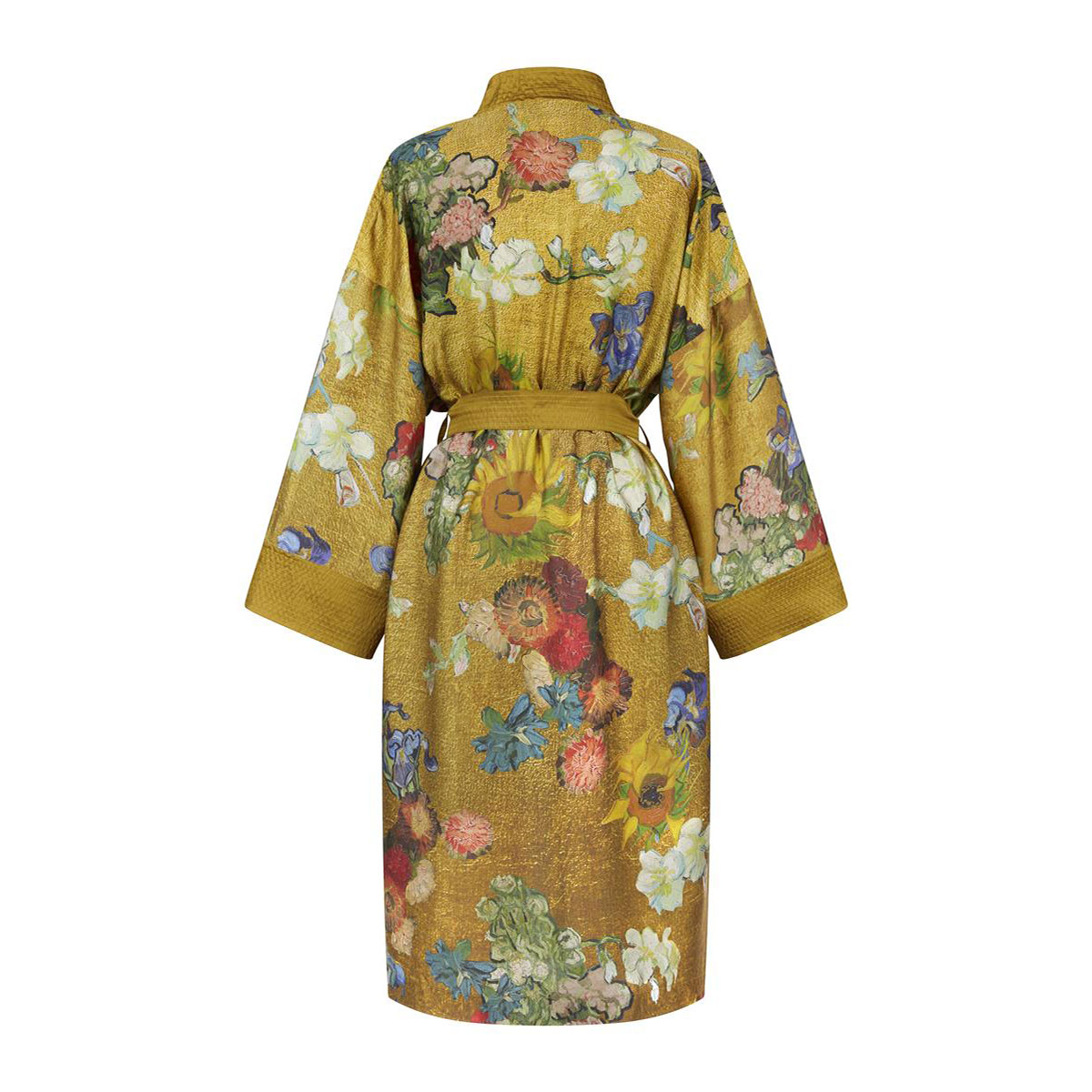 bedding house van gogh partout des fleurs gold kimono bath robe small/medium
