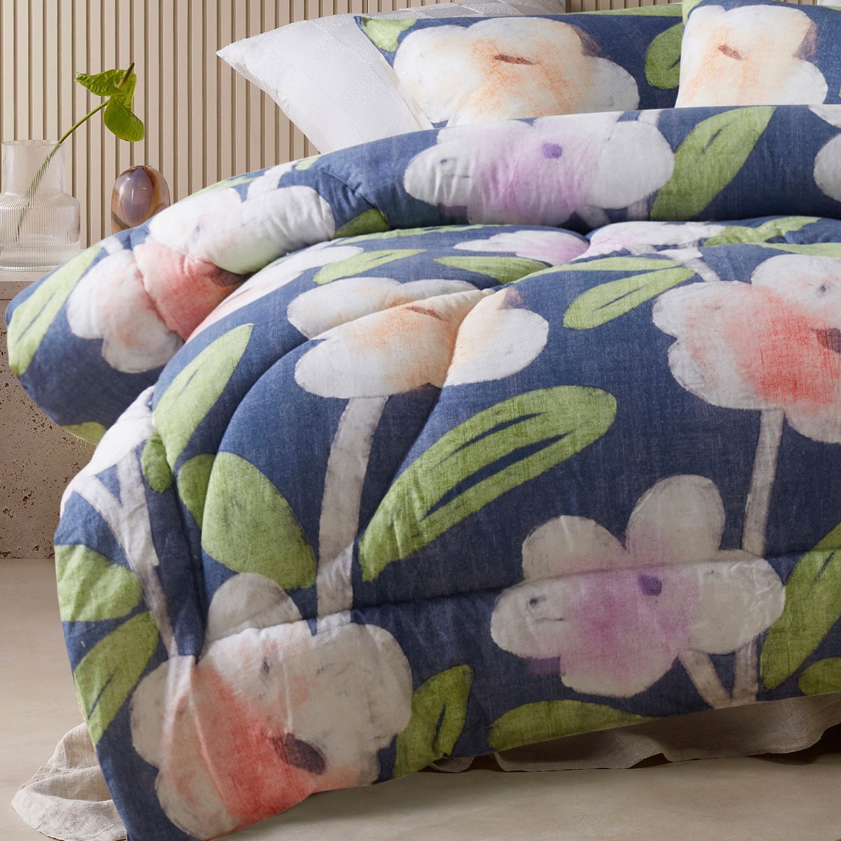 accessorize bella blue floral 3 piece comforter set double