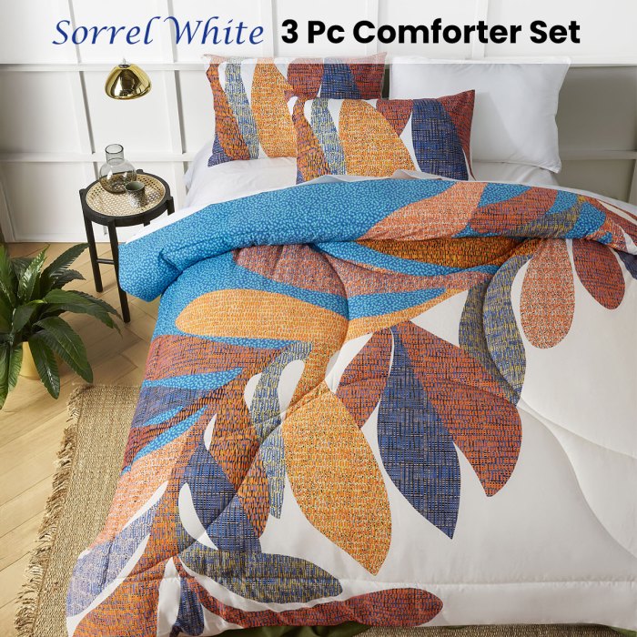 accessorize sorrel white foliage 3 piece comforter set double accessorize sorrel white foliage 3 piece comforter set double