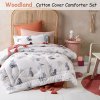 happy kids woodland white 2 piece comforter set single