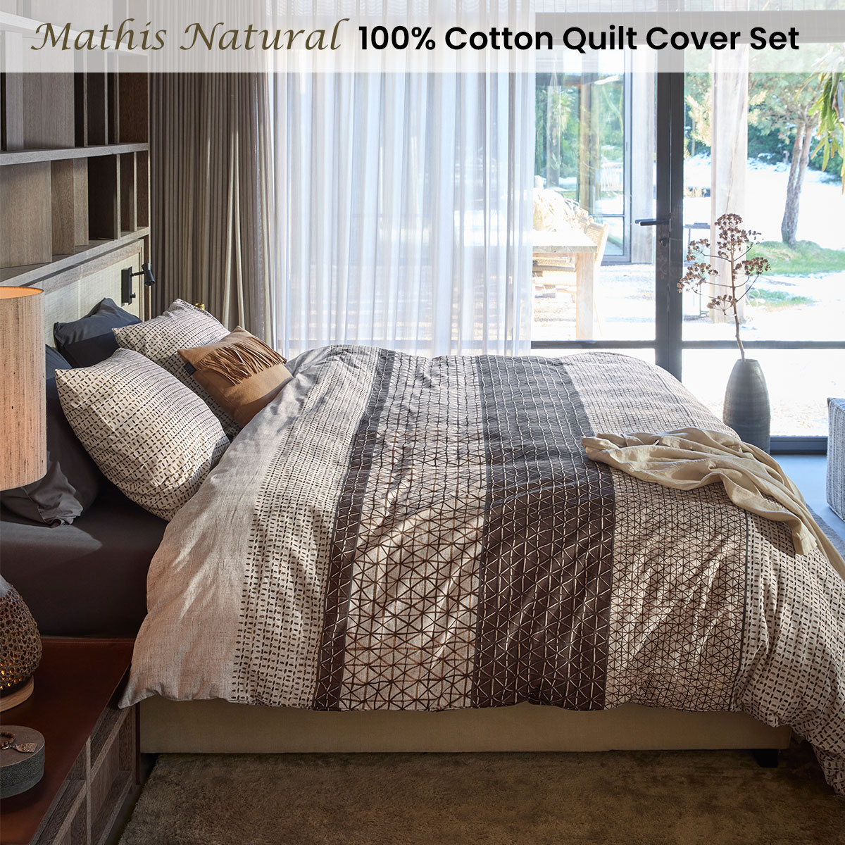 bedding house mathis natural cotton quilt cover set queen