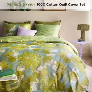 oilily melodi green cotton floral quilt cover set queen oilily melodi green cotton floral quilt cover set queen