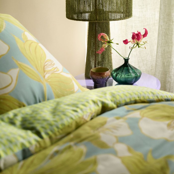 oilily melodi green cotton floral quilt cover set queen