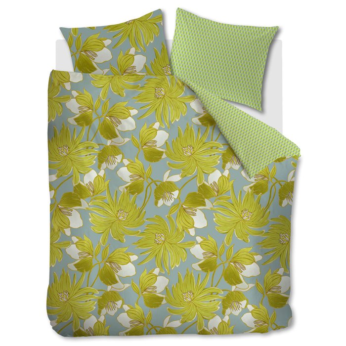 oilily melodi green cotton floral quilt cover set queen