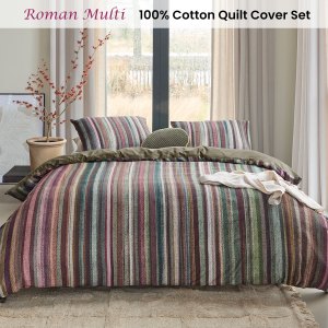 bedding house roman multi cotton stripe quilt cover set queen bedding house roman multi cotton stripe quilt cover set queen