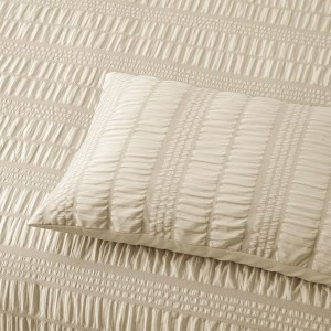 accessorize seersucker natural polyester quilt cover set queen