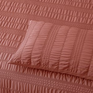 accessorize seersucker tobacco polyester quilt cover set queen