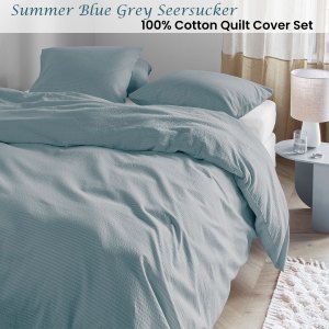 bedding house summer blue grey seersucker cotton quilt cover set queen bedding house summer blue grey seersucker cotton quilt cover set queen