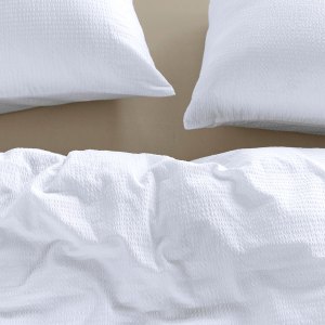 bedding house summer white seersucker cotton quilt cover set queen