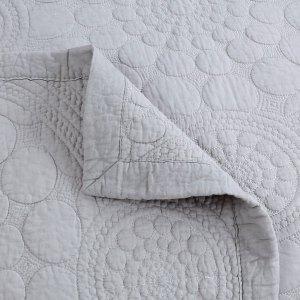 100% cotton lightly quilted coverlet set unity silver queen
