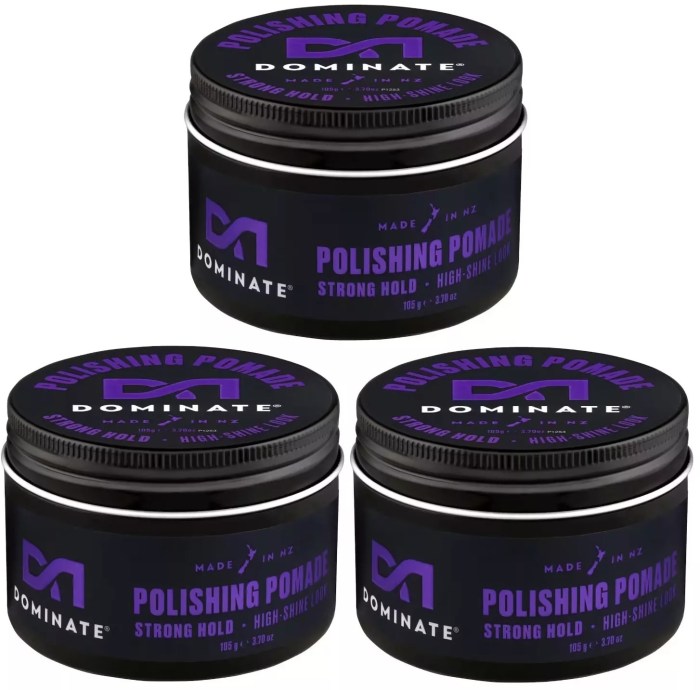 3x dominate polishing pomade strong hold high shine 105g 3x dominate polishing pomade strong hold high shine 105g