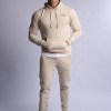 hard hitters slim fit terry hoodie beige x large