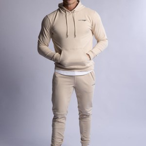 hard hitters slim fit terry hoodie beige x large