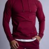 hard hitters slim fit terry hoodie burgundy x large