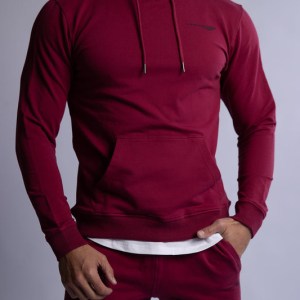 hard hitters slim fit terry hoodie burgundy x large