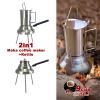 2 in 1 camping stainless steel 9cup pot moka coffee maker italian espresso kettle 2024 new modle 2 in 1 camping stainless steel 9cup pot moka coffee maker italian espresso kettle 2024 new modle