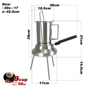 2 in 1 camping stainless steel 9cup pot moka coffee maker italian espresso kettle 2024 new modle 2 in 1 camping stainless steel 9cup pot moka coffee maker italian espresso kettle 2024 new modle