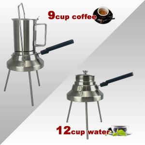 2 in 1 camping stainless steel 9cup pot moka coffee maker italian espresso kettle 2024 new modle 2 in 1 camping stainless steel 9cup pot moka coffee maker italian espresso kettle 2024 new modle