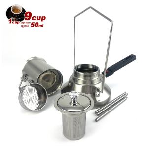 2 in 1 camping stainless steel 9cup pot moka coffee maker italian espresso kettle 2024 new modle 2 in 1 camping stainless steel 9cup pot moka coffee maker italian espresso kettle 2024 new modle