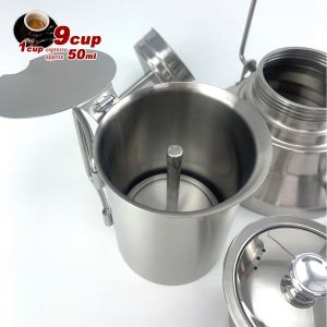 2 in 1 camping stainless steel 9cup pot moka coffee maker italian espresso kettle 2024 new modle 2 in 1 camping stainless steel 9cup pot moka coffee maker italian espresso kettle 2024 new modle
