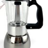 Borosilicate Glass Stainless Steel Moka Pot Coffee Maker Italian Espresso 6Cups