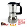 borosilicate glass stainless steel moka pot coffee maker italian espresso 6cups
