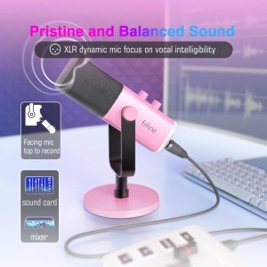 fifine usb/xlr dynamic microphone with rgb control/headphone jack/mute,mic for pc gaming youtube live streaming FIFINE USB/XLR Dynamic Microphone with RGB Control/Headphone Jack/Mute,MIC for PC Gaming YouTube Live-Streaming 2