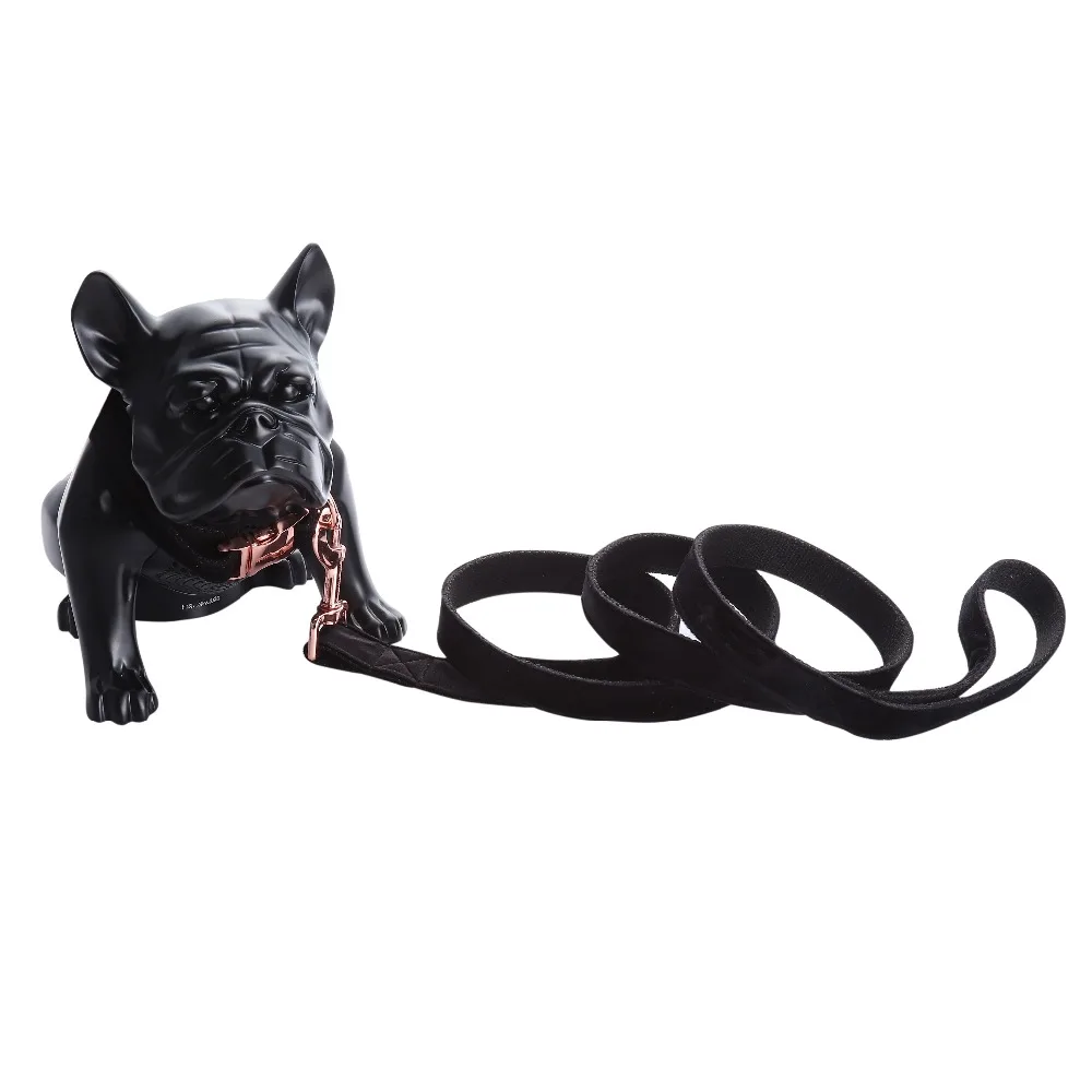 unique style paws black velvet soft collar and leash gift for dogs and cats Unique Style Paws Black Velvet Soft Collar and Leash Gift for Dogs and Cats 3