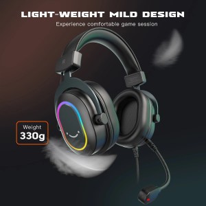 Fifine Dynamic RGB Gaming Headset with Mic – Over-Ear 7.1 Surround Sound, 3 EQ Modes for PC, PS4, PS5, Game, Movie & Music 5