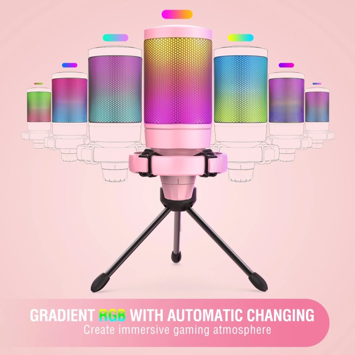 fifine usb gaming pc microphone for podcasts rgb computer condenser desktop mic for studio/video pink FIFINE USB Gaming PC Microphone for Podcasts RGB Computer Condenser Desktop Mic for studio/Video Pink 6