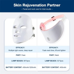 7-Color LED Facial & Neck Mask – Red Light Therapy for Skin Tightening, 5