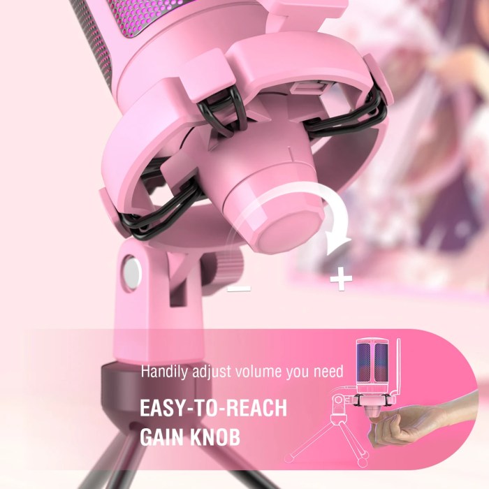 fifine usb gaming pc microphone for podcasts rgb computer condenser desktop mic for studio/video pink FIFINE USB Gaming PC Microphone for Podcasts RGB Computer Condenser Desktop Mic for studio/Video Pink 3