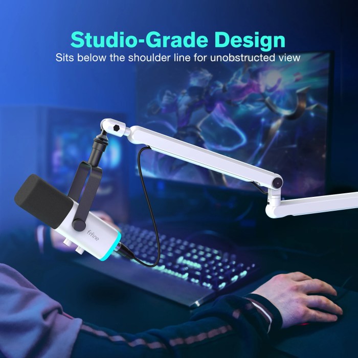 fifine low profile boom arm microphone stand with desk mount/cable managment, adjustable mic boom FIFINE Low-profile Boom Arm Microphone Stand with Desk Mount/Cable Managment, Adjustable Mic Boom 2