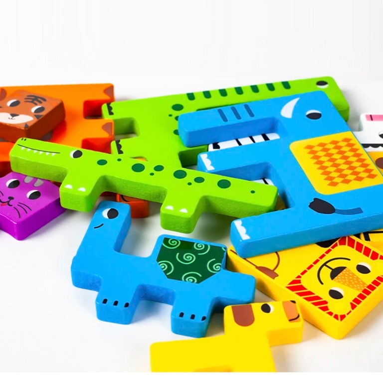 Montessori Zoo Animal Characters Blocks Sensory Puzzle Toy 6