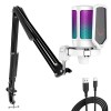 fifine usb gaming microphone kit for pc,ps4/5 condenser cardioid mic set with mute button/rgb /arm stand FIFINE USB Gaming Microphone Kit for PC,PS4/5 Condenser Cardioid Mic Set with Mute Button/RGB /Arm Stand