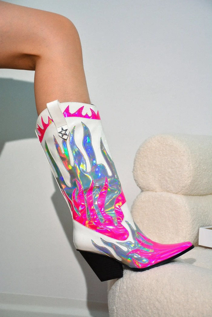 rock star royal mid calf flame point boots ROCK STAR ROYAL Mid-Calf Flame Point Boots