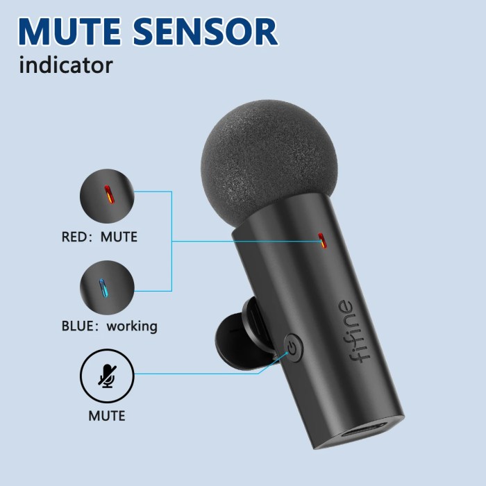 fifine wireless lavalier recording microphone,type c mini mic for mobile phone/tablet/laptop,live streams/vlog/interview m6 FIFINE Wireless Lavalier Recording Microphone,Type-C Mini MIC for Mobile Phone/Tablet/Laptop,Live Streams/Vlog/Interview-M6 3