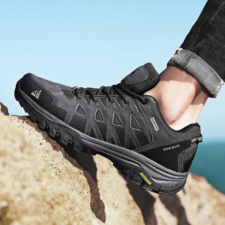 HIKEUP New Arrival Mens Hiking Shoes Breathable Lace Up Trekking 4