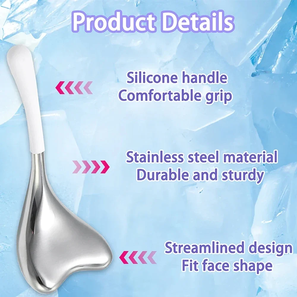 cooling spa ice globes & gua sha cryo sticks – stainless steel face & eye massager for skin care Cooling Spa Ice Globes & Gua Sha Cryo Sticks – Stainless Steel Face & Eye Massager for Skin Care 3