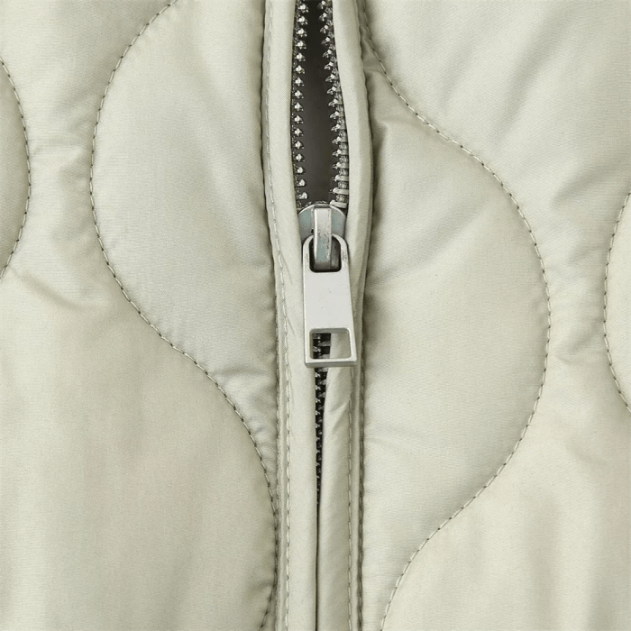 Autumn Women's Round Neck Loose Lightweight Pocket Quilted Coat 3