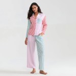 women's striped panel candy pyjama set Women's Striped Panel Candy Pyjama Set 3