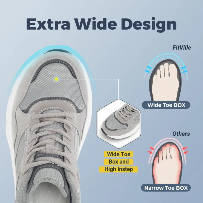 FitVille Men's New Running Shoes – 4E Wide Width Sneakers with Arch Support 2