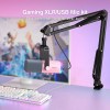 FIFINE Gaming USB/XLR Dynamic Microphone Kit with Gain Knob/RGB/Monitor for PC PS5/4 Mixer-AmpliGame 2