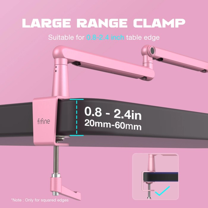fifine microphone low profile boom ,metal adjustable mic arm with cable management/c clamp for streaming FIFINE Microphone Low Profile Boom ,Metal Adjustable Mic Arm with Cable Management/C-Clamp for Streaming 4