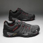 HIKEUP Men's Hiking Shoes Suede Leather 4