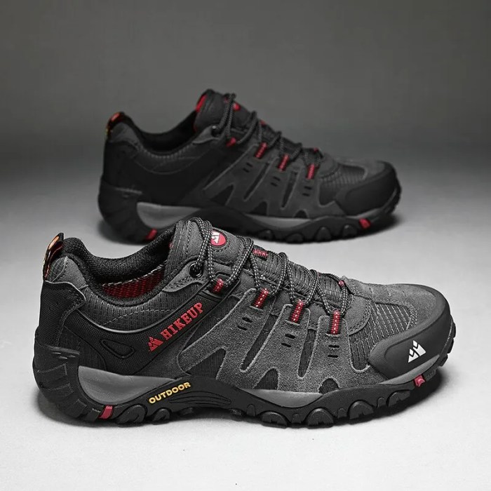 HIKEUP Men's Hiking Shoes Suede Leather 4