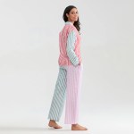 women's striped panel candy pyjama set Women's Striped Panel Candy Pyjama Set 4